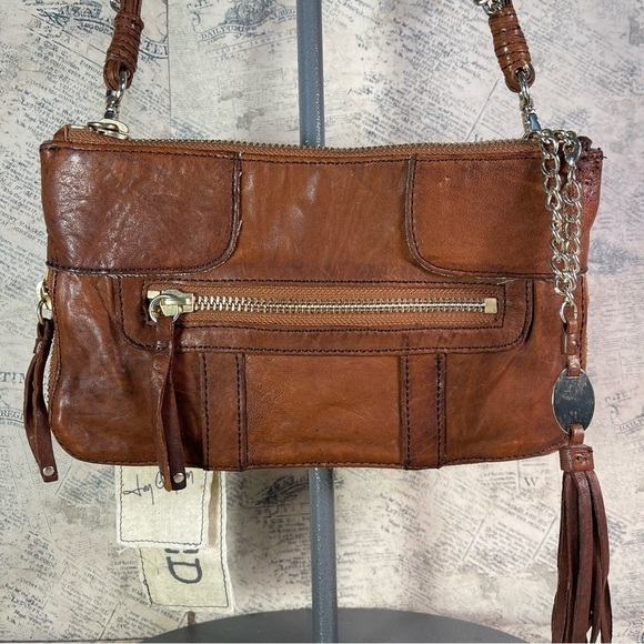 Olivia Harris Moto Chain Mio Black Leather Cross Body Bag - Picture 2 of 16